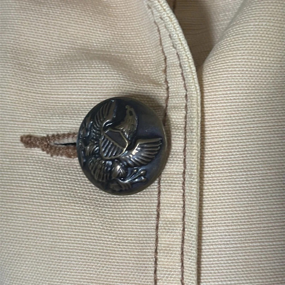 Ralph Lauren Original Polo Jeans Tan Denim Crop Jacket 100% Cotton Fall Size XL - Picture 3 of 7